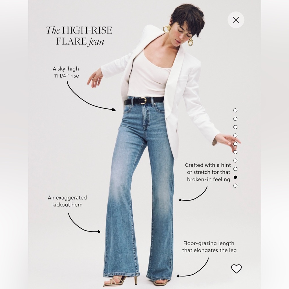 J. Crew Dark Blue High-Rise Flare Jeans - Picture 6 of 6